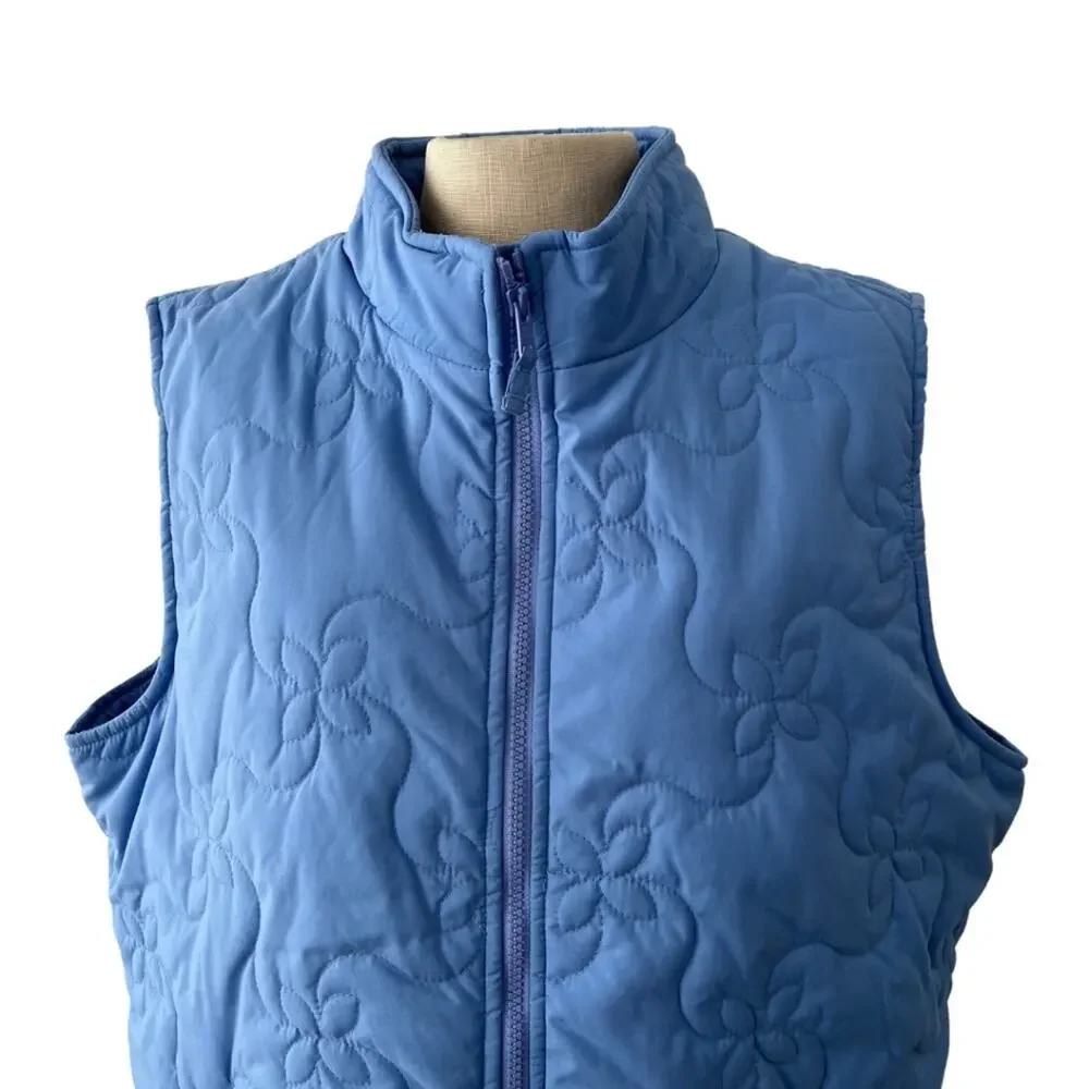 Hanna Andersson Baby Blue Floral Design Vest Size L